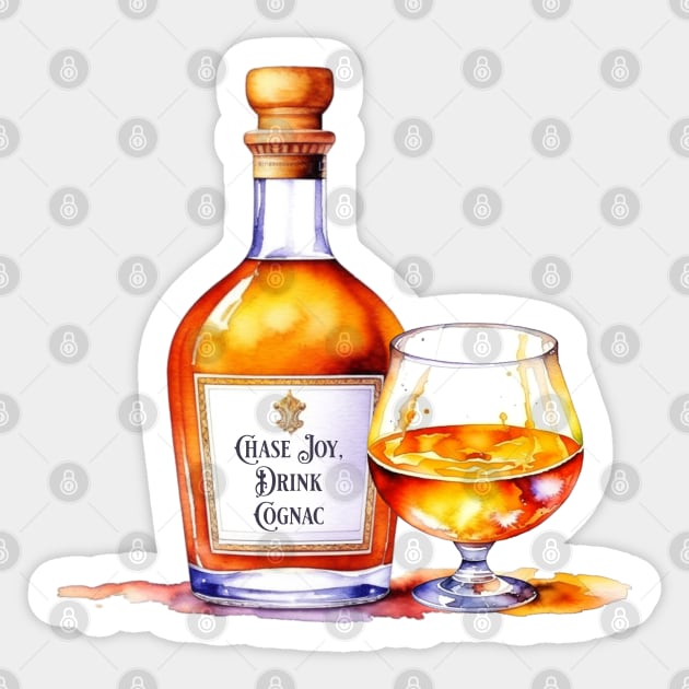 Watercolor Drink Cognac Sticker by HolidayBug